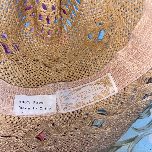 Cappelli Cowboy Cowgirl Hat Womens Western Paper Straw Boho Concert Festival - Picture 12 of 13